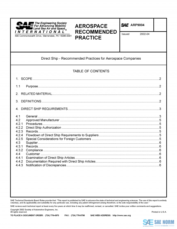 SAE ARP 9004 Series PDF