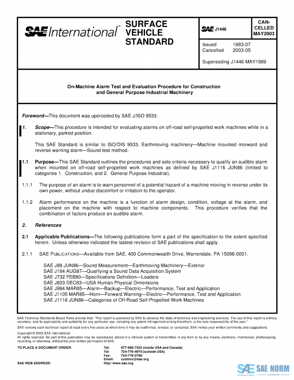 SAE J 1446 Series PDF