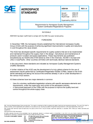 SAE AS 9104 Series PDF