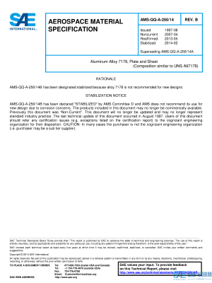 SAE AMSQQA 250/14 Series PDF
