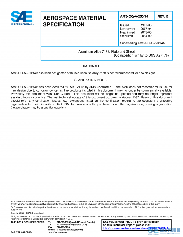 SAE AMSQQA 250/14 Series PDF