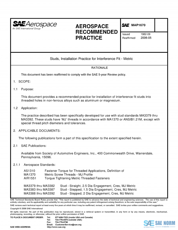 SAE MAP 1670 Series PDF