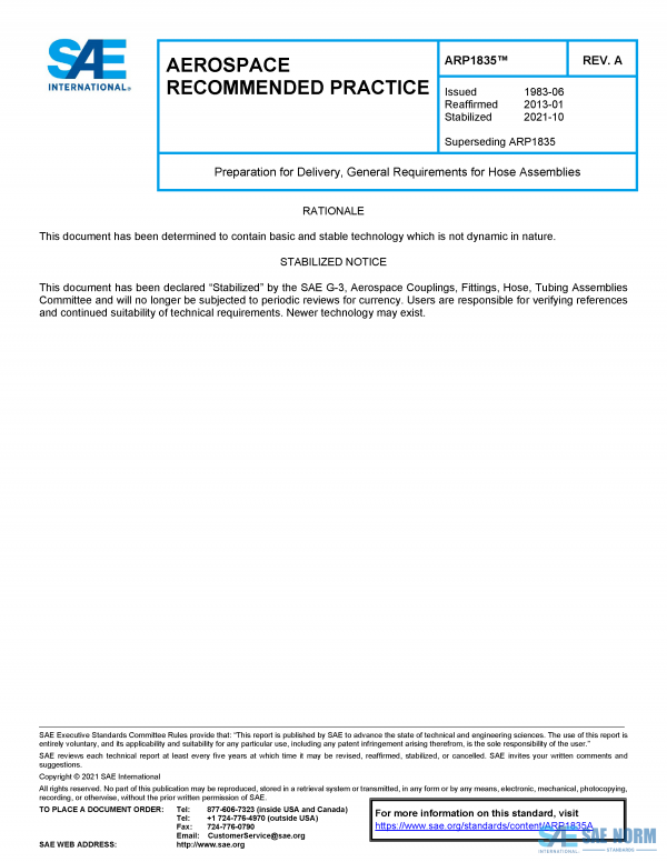 SAE ARP 1835 Series PDF