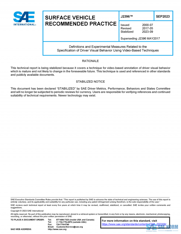 SAE J 2396 Series PDF
