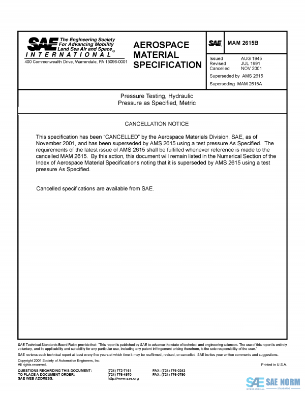 SAE MAM 2615 Series PDF