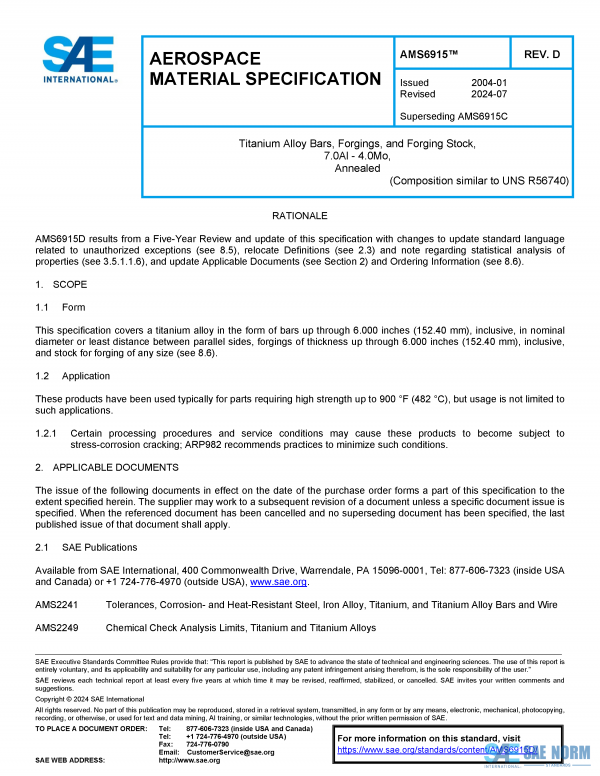 SAE AMS 6915 Series PDF