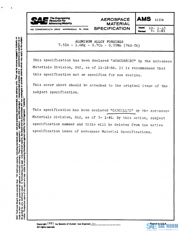 SAE AMS 4137 Series PDF