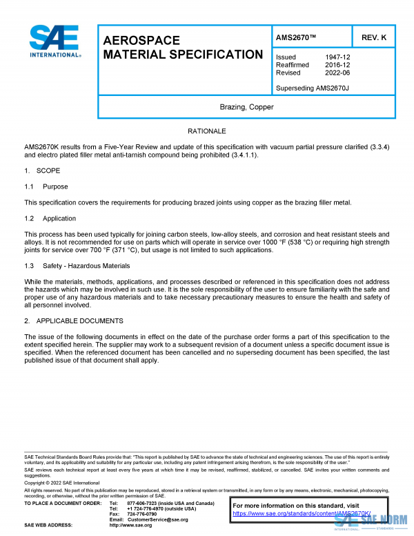 SAE AMS 2670 Series PDF