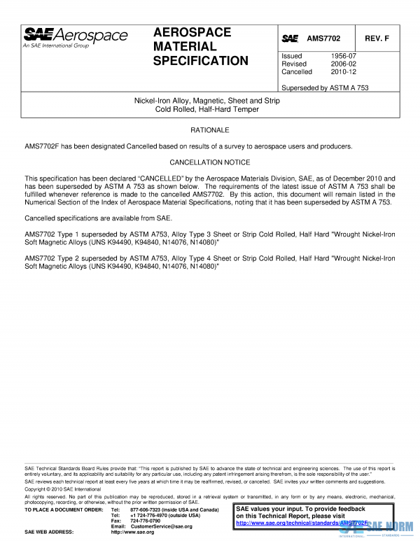 SAE AMS 7702 Series PDF
