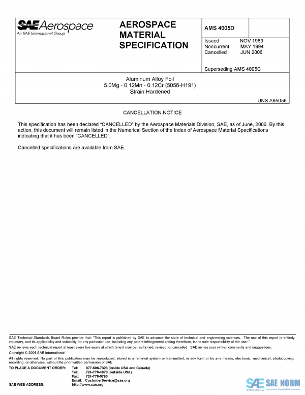SAE AMS 4005 Series PDF