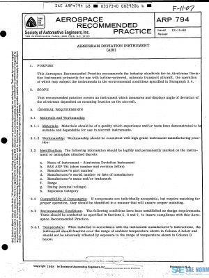 SAE ARP 794 Series PDF