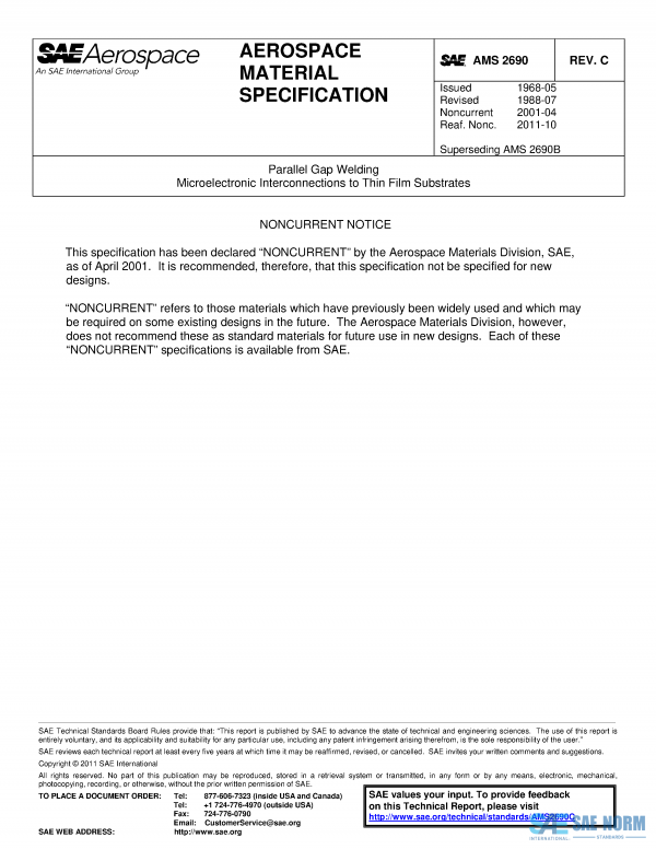 SAE AMS 2690 Series PDF