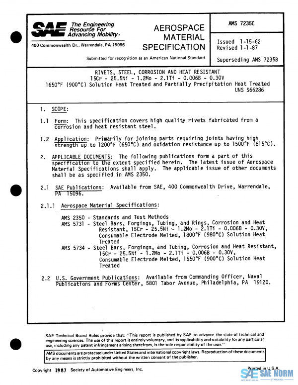 SAE AMS 7235 Series PDF