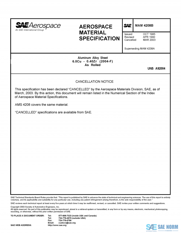 SAE MAM 4208 Series PDF