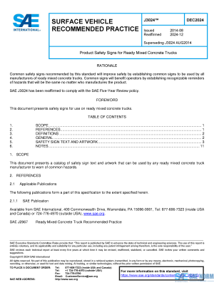 SAE J 3024 Series PDF
