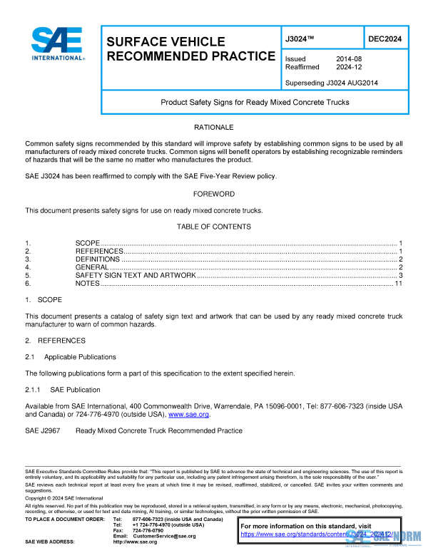 SAE J 3024 Series PDF