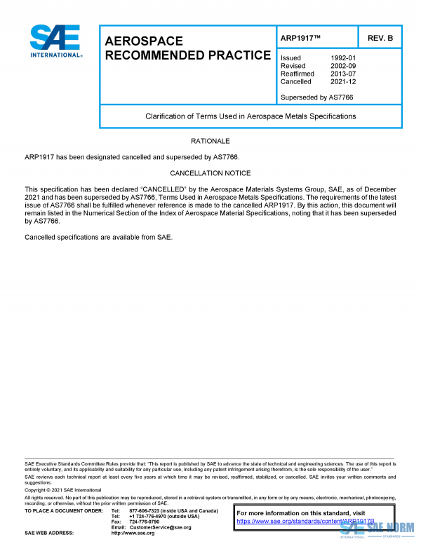 SAE ARP 1917 Series PDF
