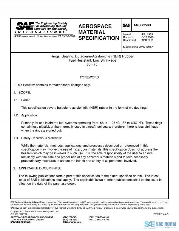 SAE AMS 7258 Series PDF