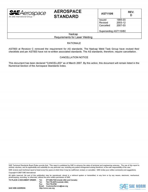 SAE AS 7110/6 Series PDF