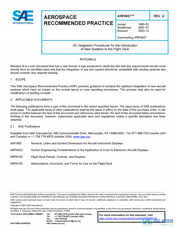 SAE ARP 4927 Series PDF