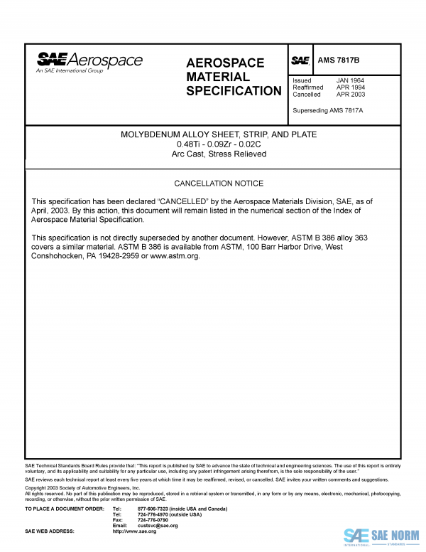 SAE AMS 7817 Series PDF