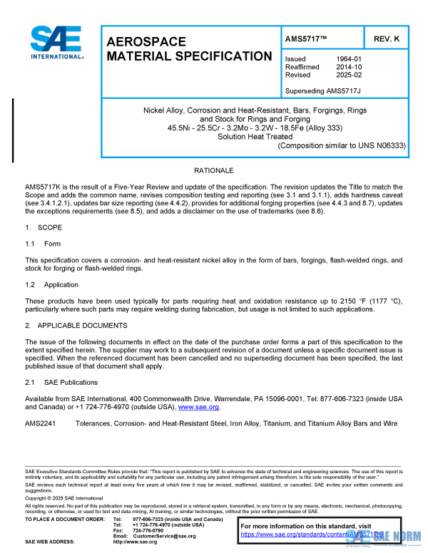 SAE AMS 5717 Series PDF