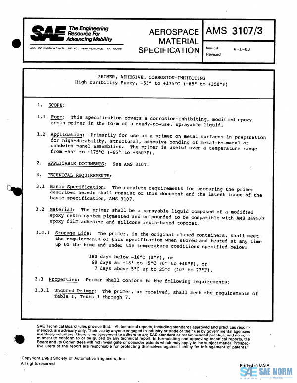 SAE AMS 3107/3 Series PDF