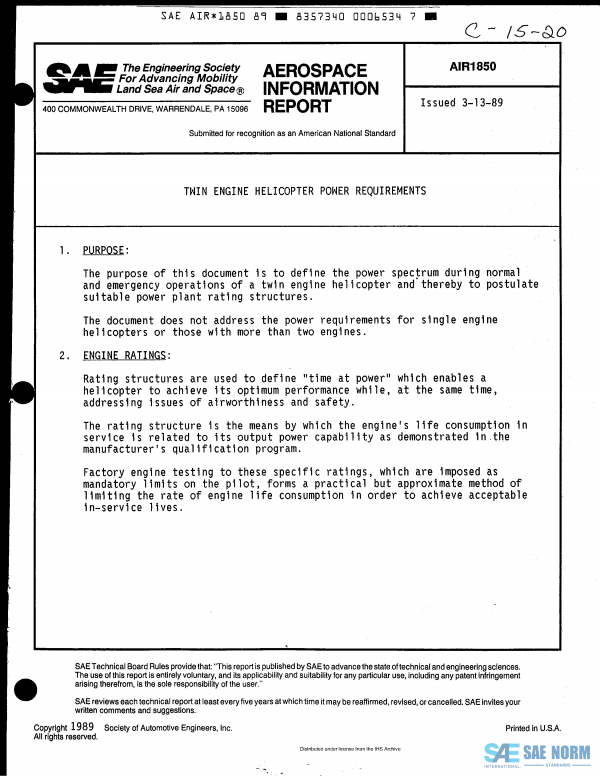 SAE AIR 1850 Series PDF