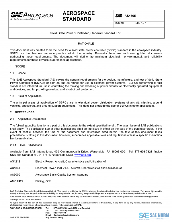 SAE AS 4805 Series PDF