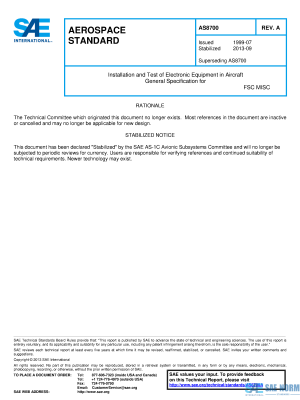SAE AS 8700 Series PDF