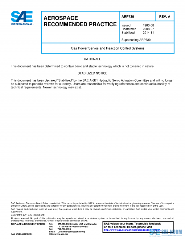 SAE ARP 739 Series PDF