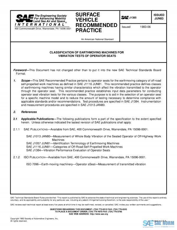 SAE J 1385 Series PDF