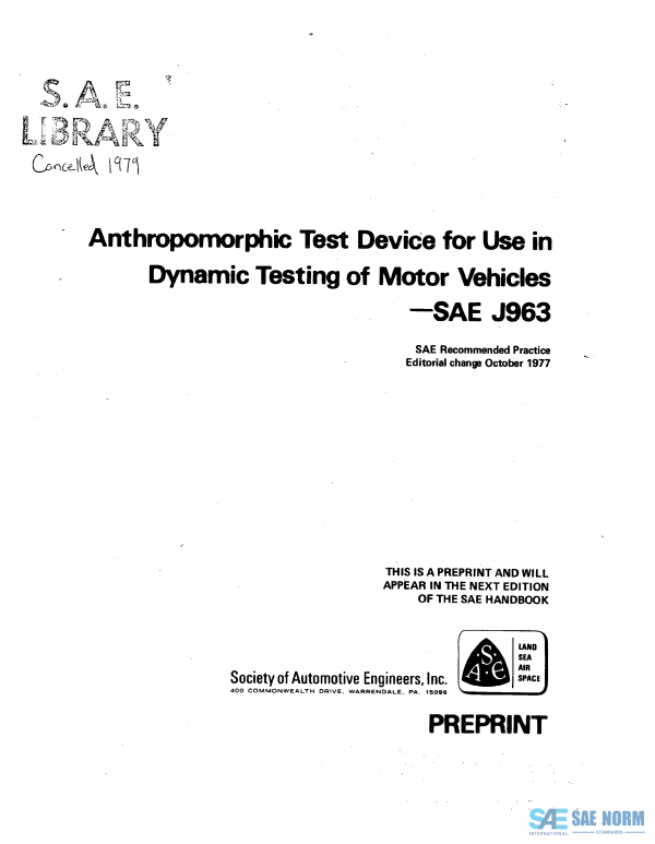 SAE J 963 Series PDF