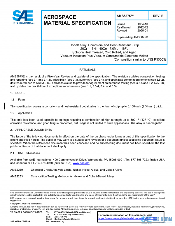 SAE AMS 5875 Series PDF