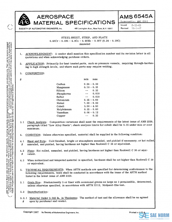 SAE AMS 6545 Series PDF