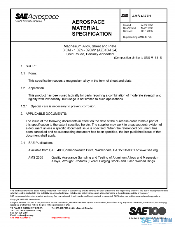 SAE AMS 4377 Series PDF
