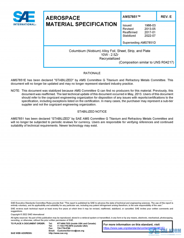SAE AMS 7851 Series PDF