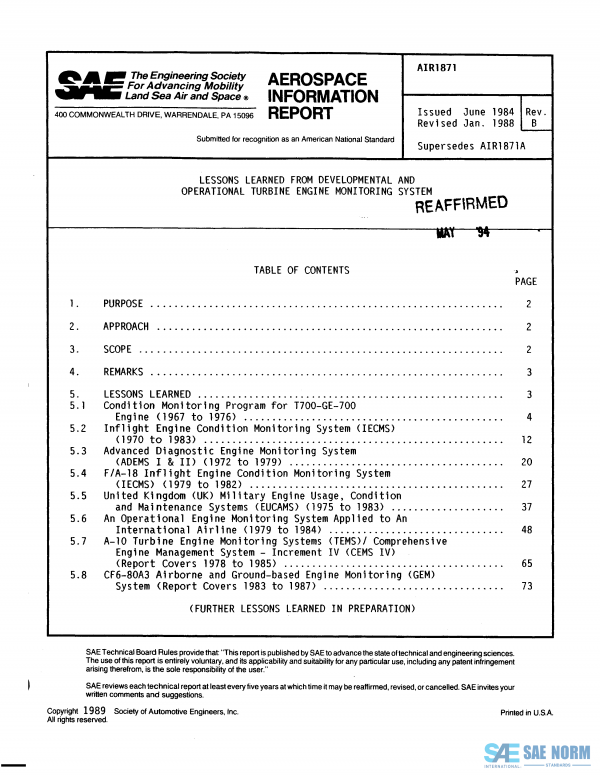 SAE AIR 1871 Series PDF