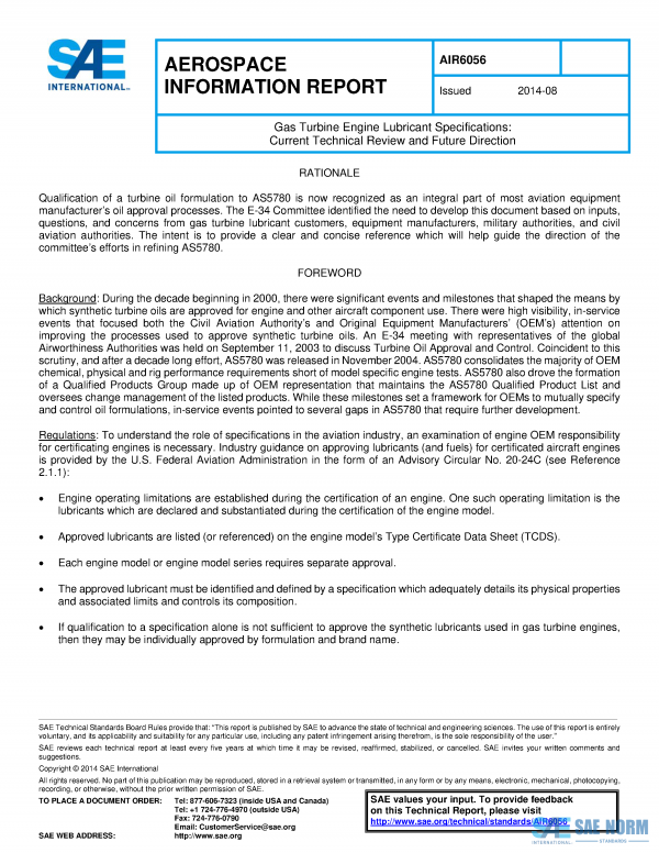 SAE AIR 6056 Series PDF