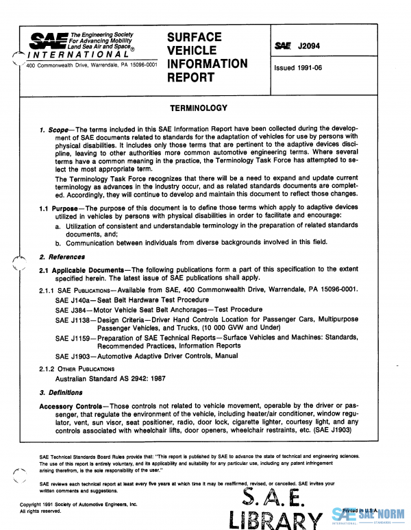 SAE J 2094 Series PDF