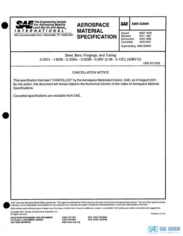 SAE AMS 6266 Series PDF