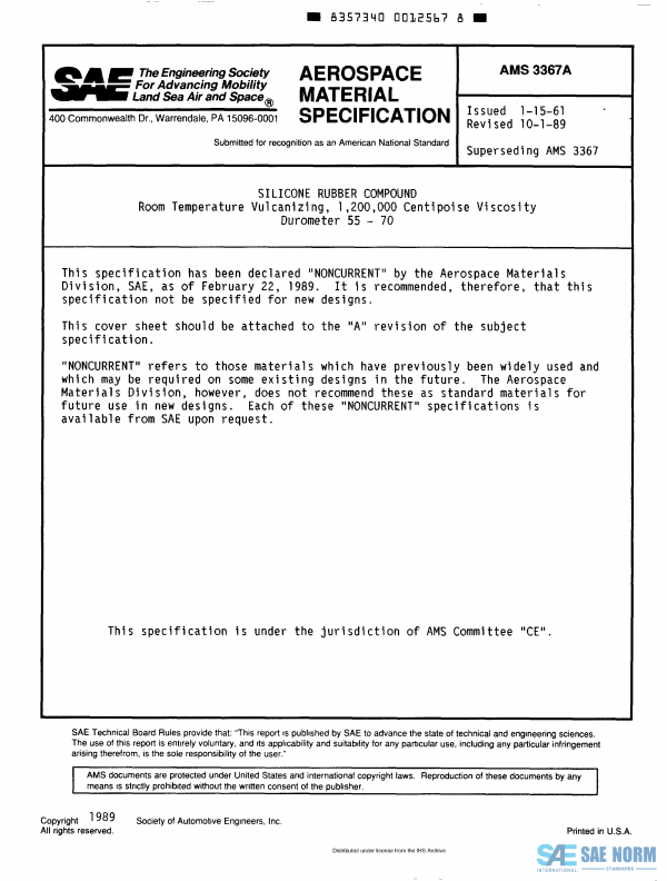 SAE AMS 3367 Series PDF