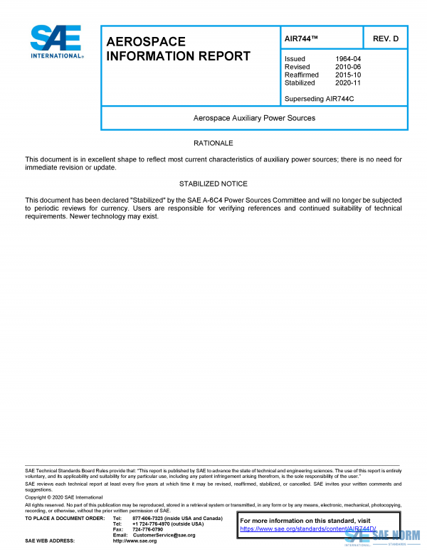 SAE AIR 744 Series PDF