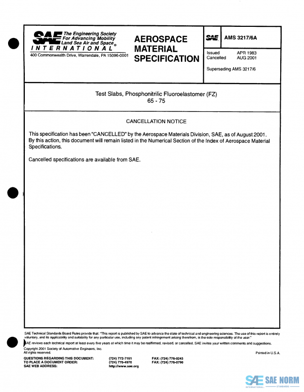 SAE AMS 3217/6 Series PDF