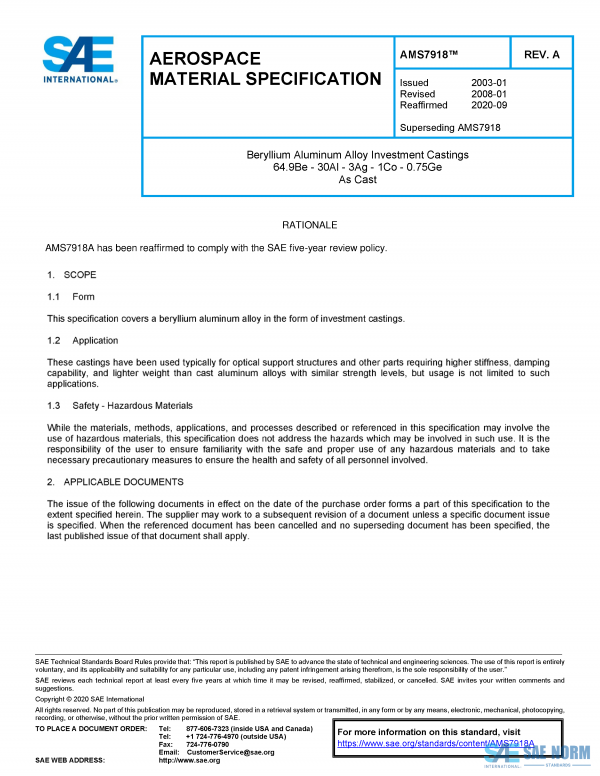 SAE AMS 7918 Series PDF