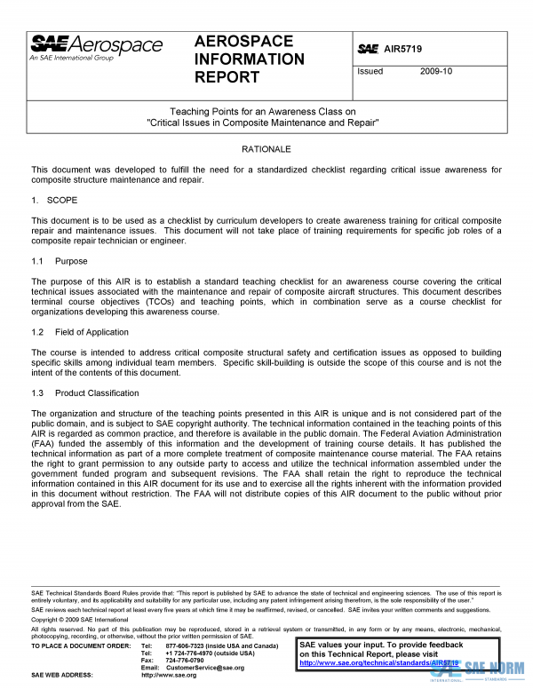SAE AIR 5719 Series PDF