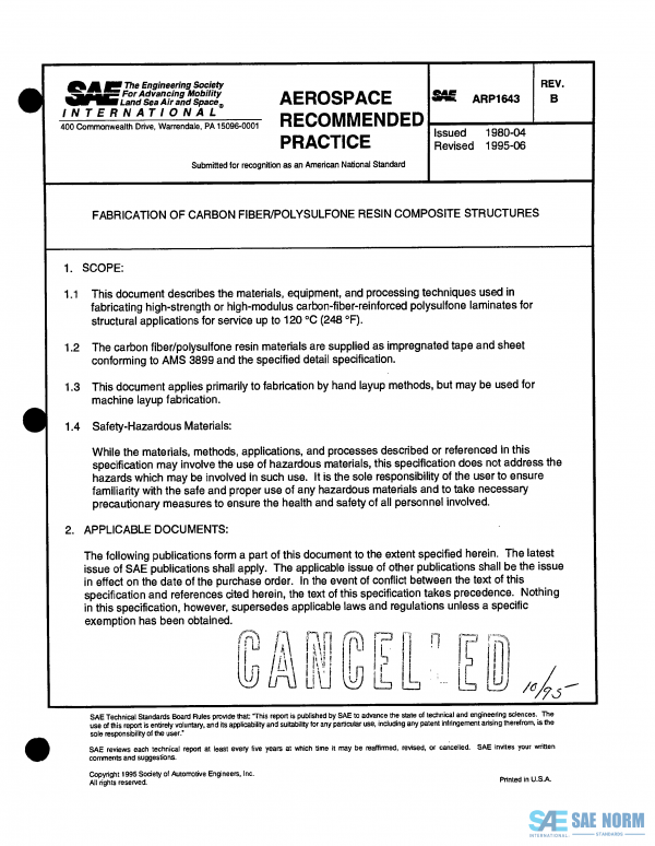 SAE ARP 1643 Series PDF