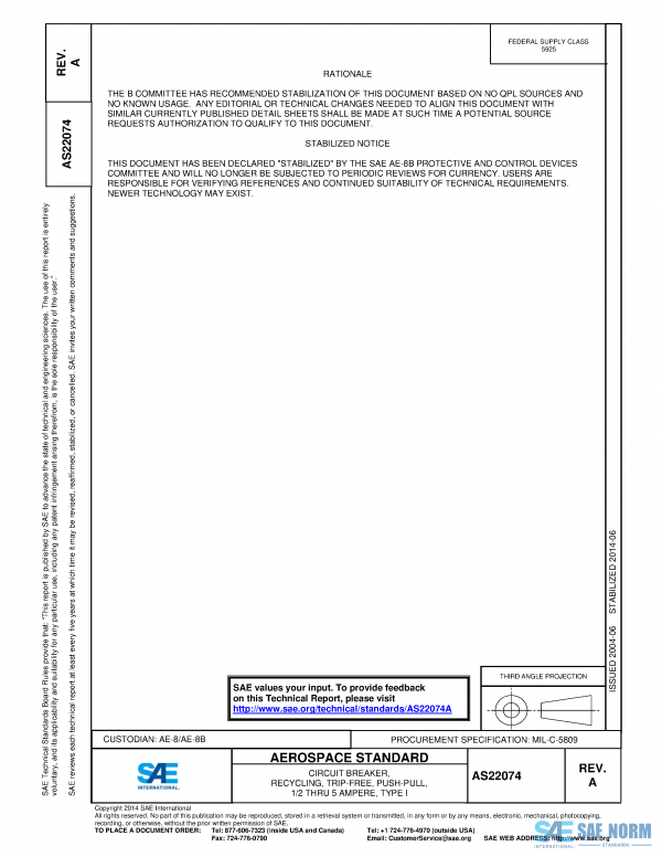 SAE AS 22074 Series PDF