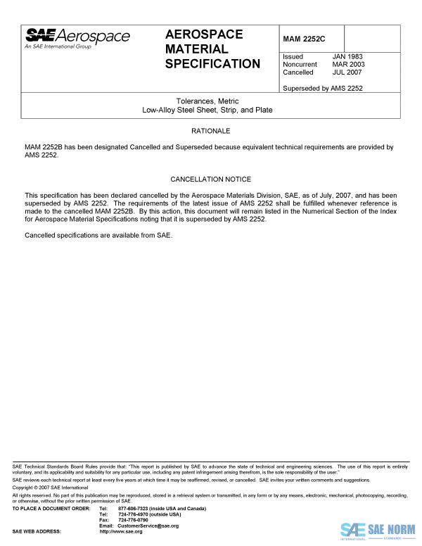 SAE MAM 2252 Series PDF