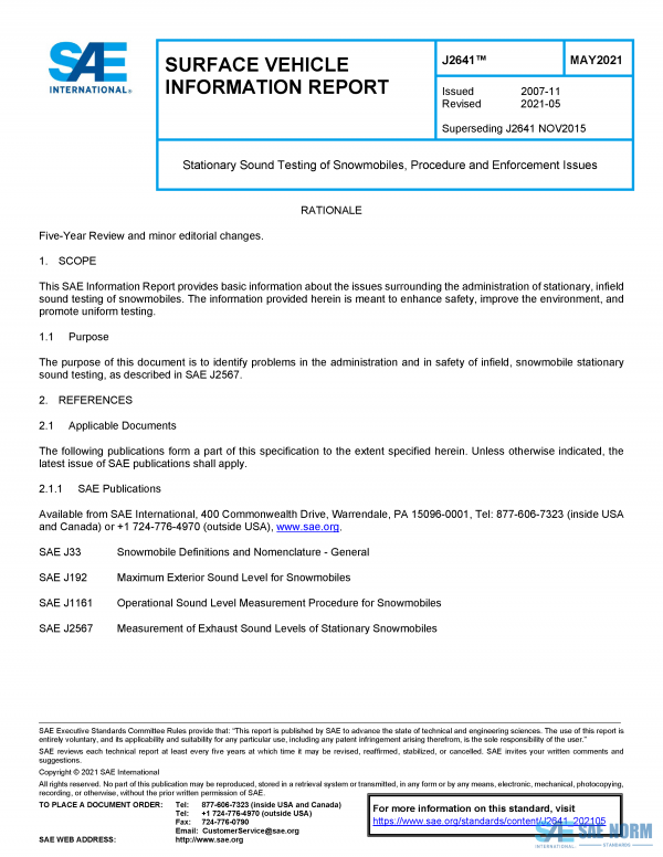 SAE J 2641 Series PDF
